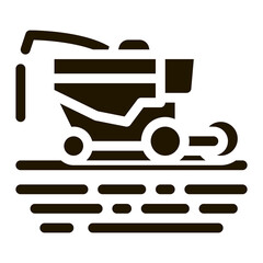 soy harvesting machine glyph icon vector. soy harvesting machine sign. isolated symbol illustration