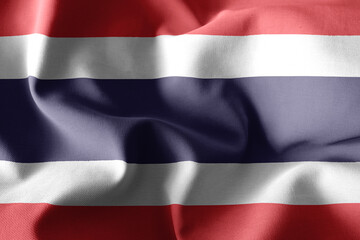3d rendering waving silk flag of Thailand