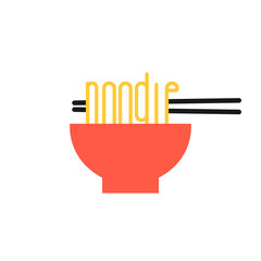 Noodle logo. Suitable for any business related to ramen, noodles, fast food restaurants, Korean food, Japanese food, etc. Flat style. Vector illustration