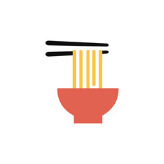 Noodle logo. Suitable for any business related to ramen, noodles, fast food restaurants, Korean food, Japanese food, etc. Flat style. Vector illustration