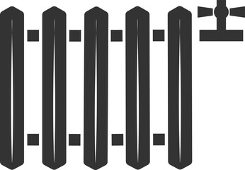 Obraz premium Icon of a battery with a valve for heating rooms.