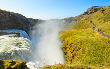 Gullfoss (golden waterfalls), Iceland. It is located in the South of Iceland, Close to Reykjavik.