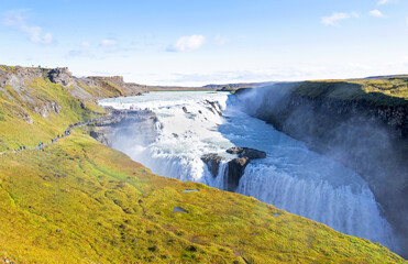 Gullfoss (golden waterfalls), Iceland. It is located in the South of Iceland, Close to Reykjavik.