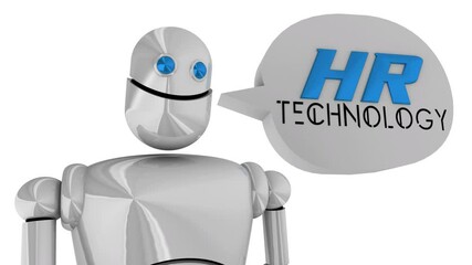 HR Technology RPA Robotic Process Automation Software System Speech Bubble 3d Animation