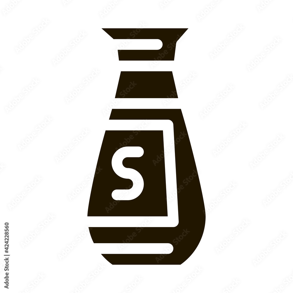 Poster soy sauce bottle glyph icon vector. soy sauce bottle sign. isolated symbol illustration