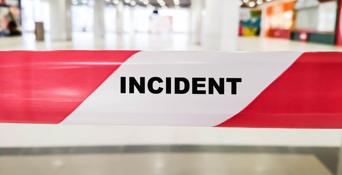 INCIDENT in business word on red and white ribbon