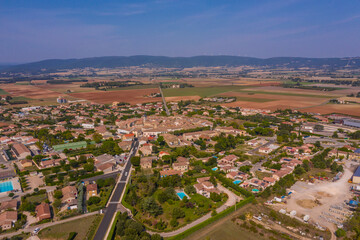 drone view of a little french village