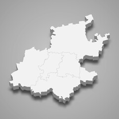3d isometric map of Gauteng is a Province of South Africa