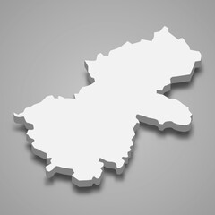 Obraz premium 3d isometric map of Ha Giang Province of Vietnam