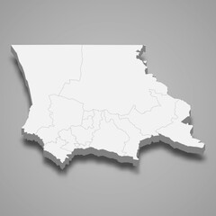 3d isometric map of Jambyl oblast is a region of Kazakhstan