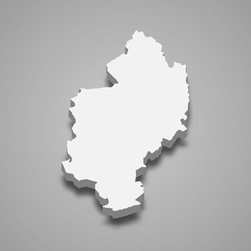 3d isometric map of Kachin is a Region of Myanmar