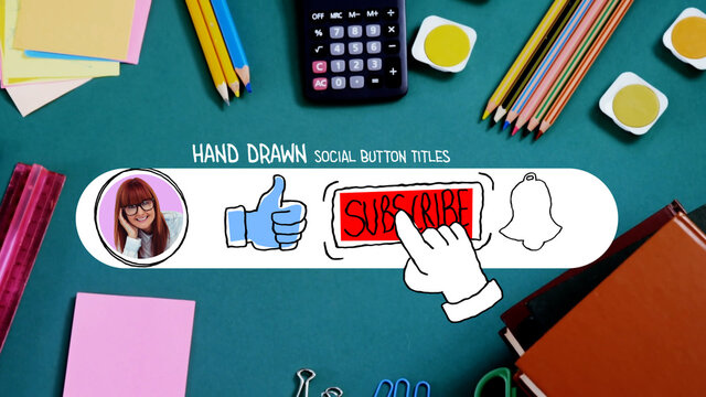 Hand Drawn Social Button Titles