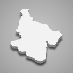 3d isometric map of Ninh Thuan Province of Vietnam