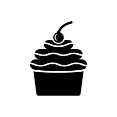 Cupcake icon vector Illustration, Baking cup Dessert icon