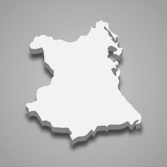 3d isometric map of Phu Yen Province of Vietnam