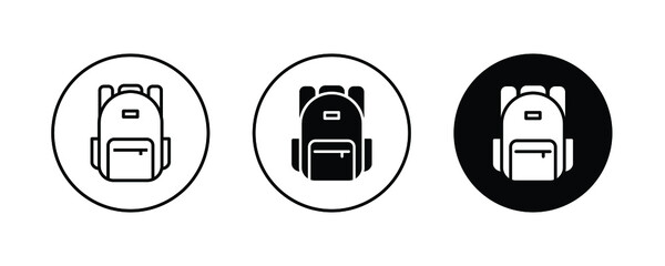 Back bag icon, Backbag, school backpack, sport and travel bag icons button, vector, sign, symbol, logo, illustration, editable stroke, flat design style isolated on white linear pictogram