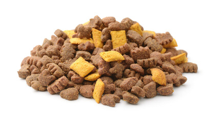 Pile of dry brown pet food