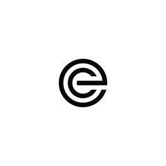 Abstract initial letter E and C logo, circle with letter EC inside,usable for branding and business logo - obrazy, fototapety, plakaty