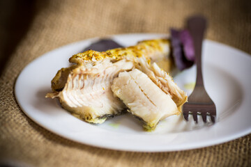 fish baked in the oven with spices, spices