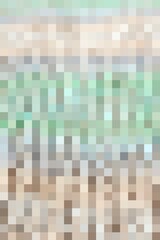 Abstract pattern, color combination, pixel effect. Squares in pastel turquoise green orange beige brown colors, shades and nuances. Warm ground background gamma, fashion trends in color combination.