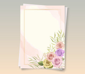 Beautiful flower frame for greeting card ornament
