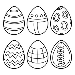 Vector illustration coloring page of cartoon easter eggs for children, coloring and scrap book, printable