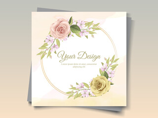 Beautiful flower frame for greeting card ornament
