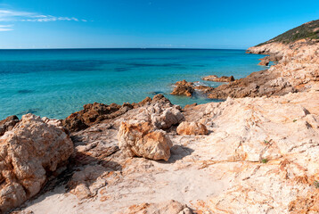 Fototapeta na wymiar Sardegna del Sud, splendida costa di Domus de Maria, Italia