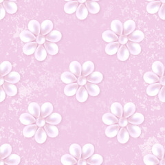 Pastel pink pattern with pearl flowers