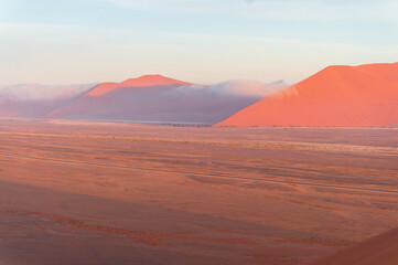 Fototapeta na wymiar sunset in the desert of namibia