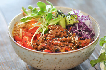 salad or beef salad, beef and vegetable salad