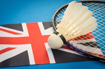 badminton racket and shuttlecock