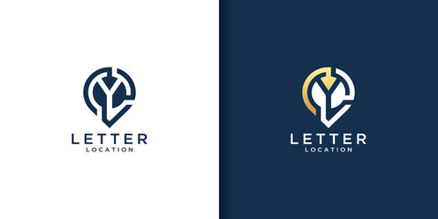 Letter y location logo design. icon inspiration