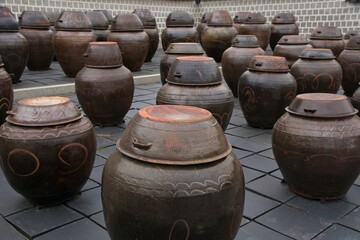 Pots for making Kimchi in South Korea