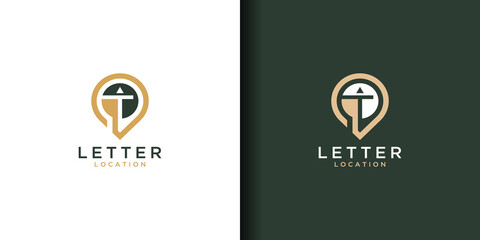 Letter t location logo design. icon inspiration - obrazy, fototapety, plakaty