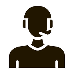 webshop call center operator glyph icon vector. webshop call center operator sign. isolated symbol illustration
