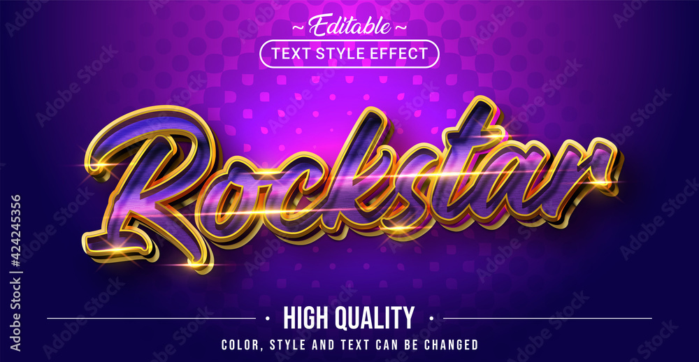 Poster Editable text style effect - Rockstar text style theme.