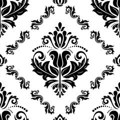 Orient classic pattern. Seamless abstract background with vintage elements. Black and white orient background. Ornament for wallpaper and packaging