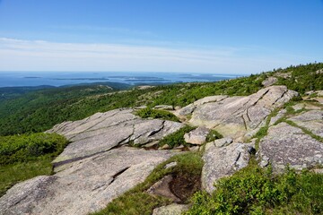 Fototapeta na wymiar View from Cadillac Mountain on Mt Desert Island in Maine USA