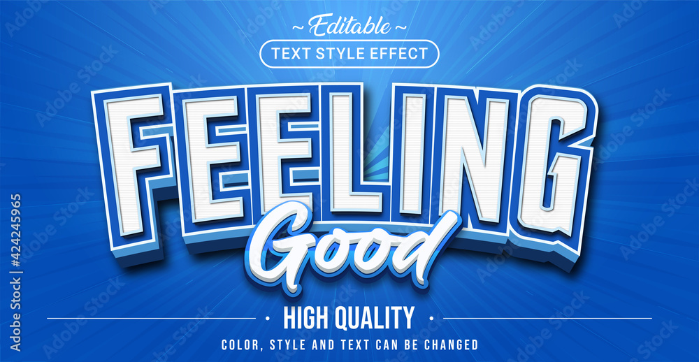 Poster editable text style effect - feeling good text style theme.