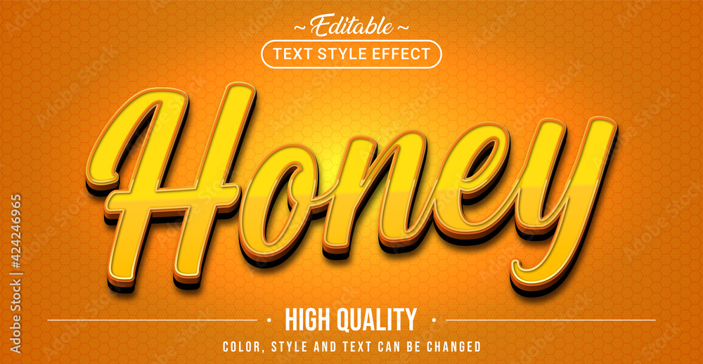 Poster Editable text style effect - Honey text style theme.