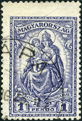 HUNGARY - 1926: shows Madonna and Child, 1926