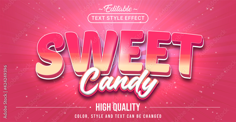 Aufkleber editable text style effect - sweet candy text style theme.