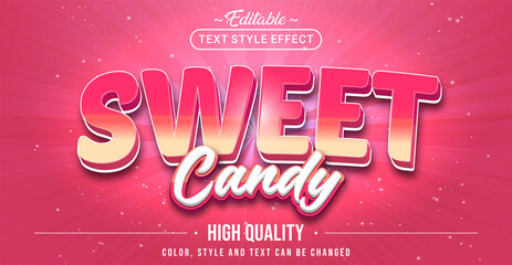 Editable text style effect - Sweet Candy text style theme.