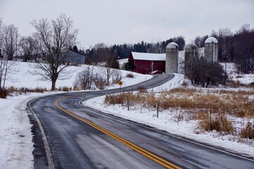 Upstate New York farm in the winter