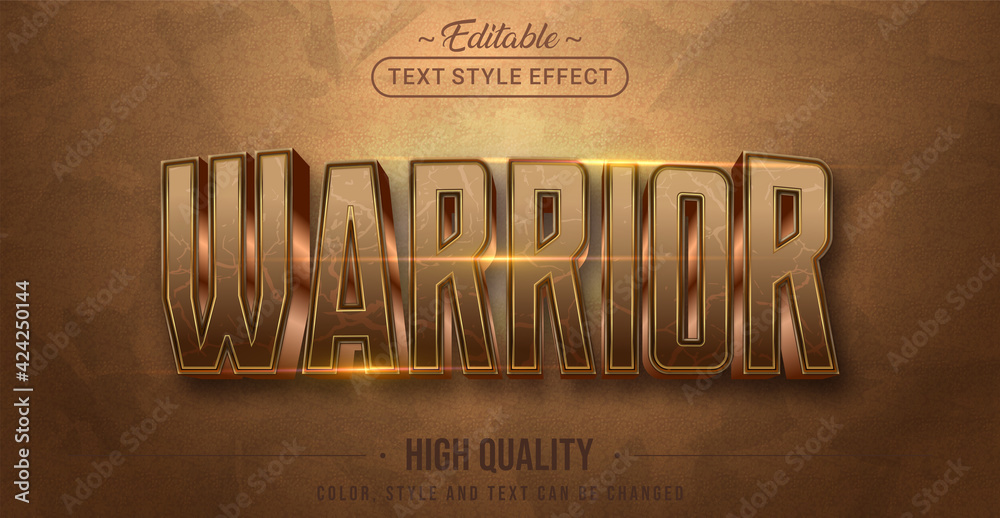 Aufkleber Editable text style effect - Golden Warrior text style theme.