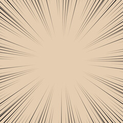 Fototapeta premium Speed Line background. Illustration of a flash or glare. Comic book black and brown radial lines background.