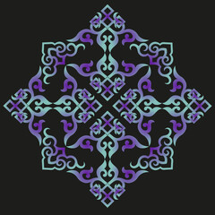 vector oriental chinese ornament, asian traditional pattern, floral vintage element, cut silhouette, ornament central asia, applique work, mongolian ornament