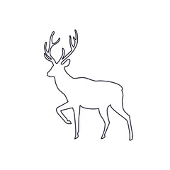 Silhouette of a deer with antlers deer