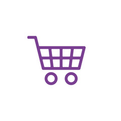 Market cart used during shopping. Vector icon